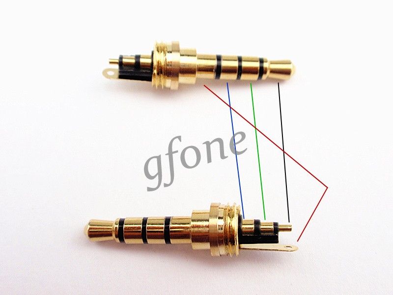 3.5mm 4 Pole Male Repair headphone Jack Plug Metal Audio Soldering